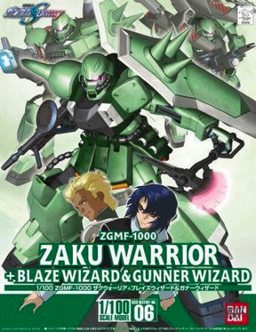 1/100 TV Seed 06 Zaku Warrior + Blaze Wizard & Gunner Wizard Scale Model Kits