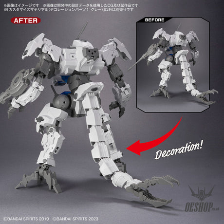 1/144 30MM Customize Material 09 (Decoration Parts 1 Gray) Model Kits Accessories