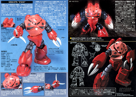 1/144 HGUC 019 MSM-07S Z-GOK Char’s Custom Scale Model Kits
