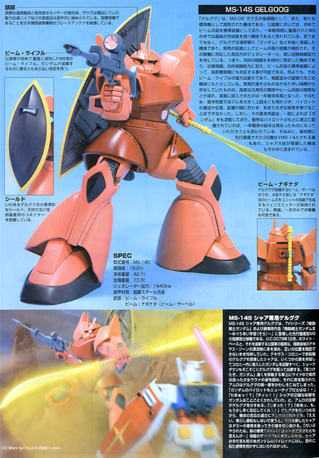 1/144 HGUC 070 MS-14S Gelgoog Char Custom Scale Model Kits