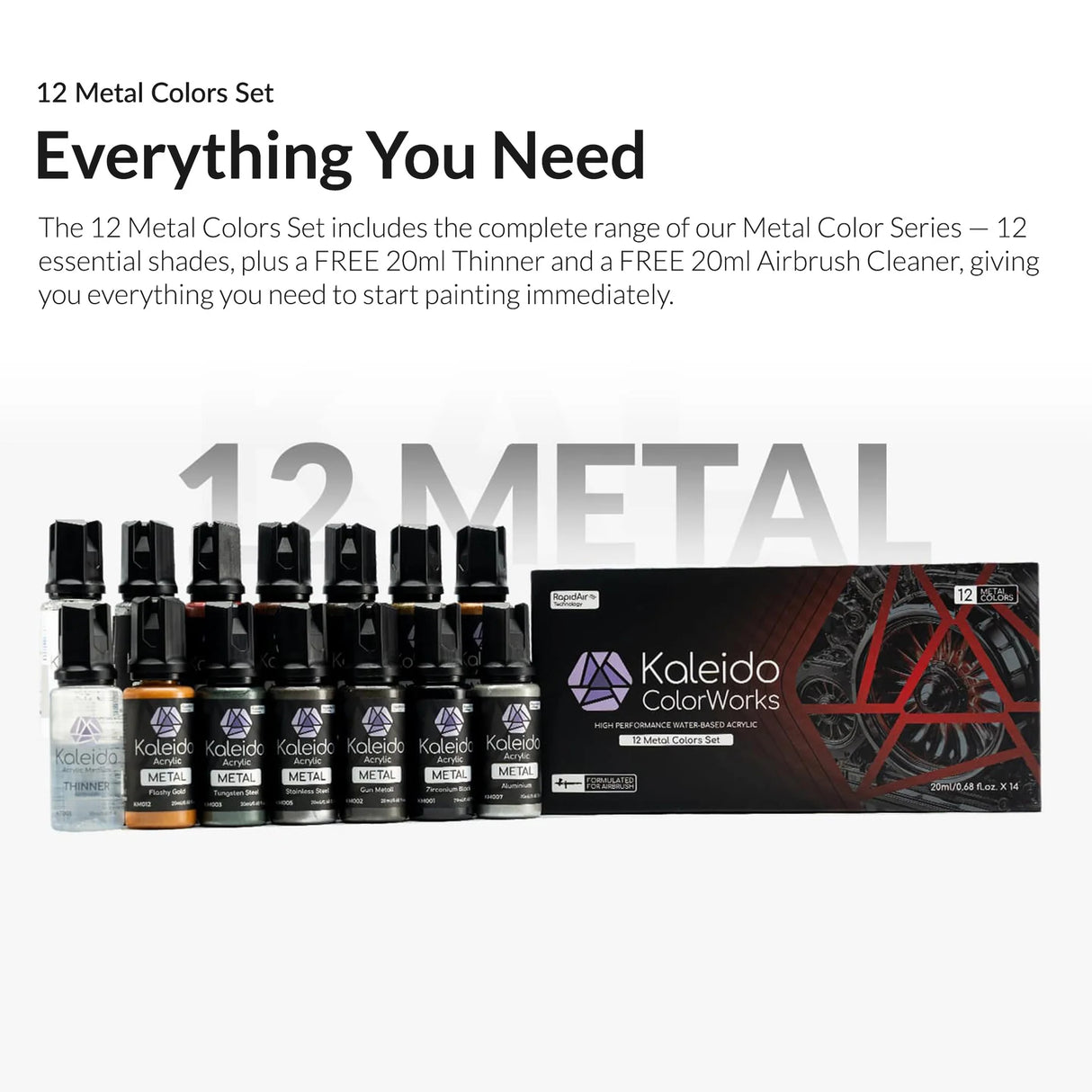 Gaahleri Kaleido ColorWorks 12 Metal Colors Set