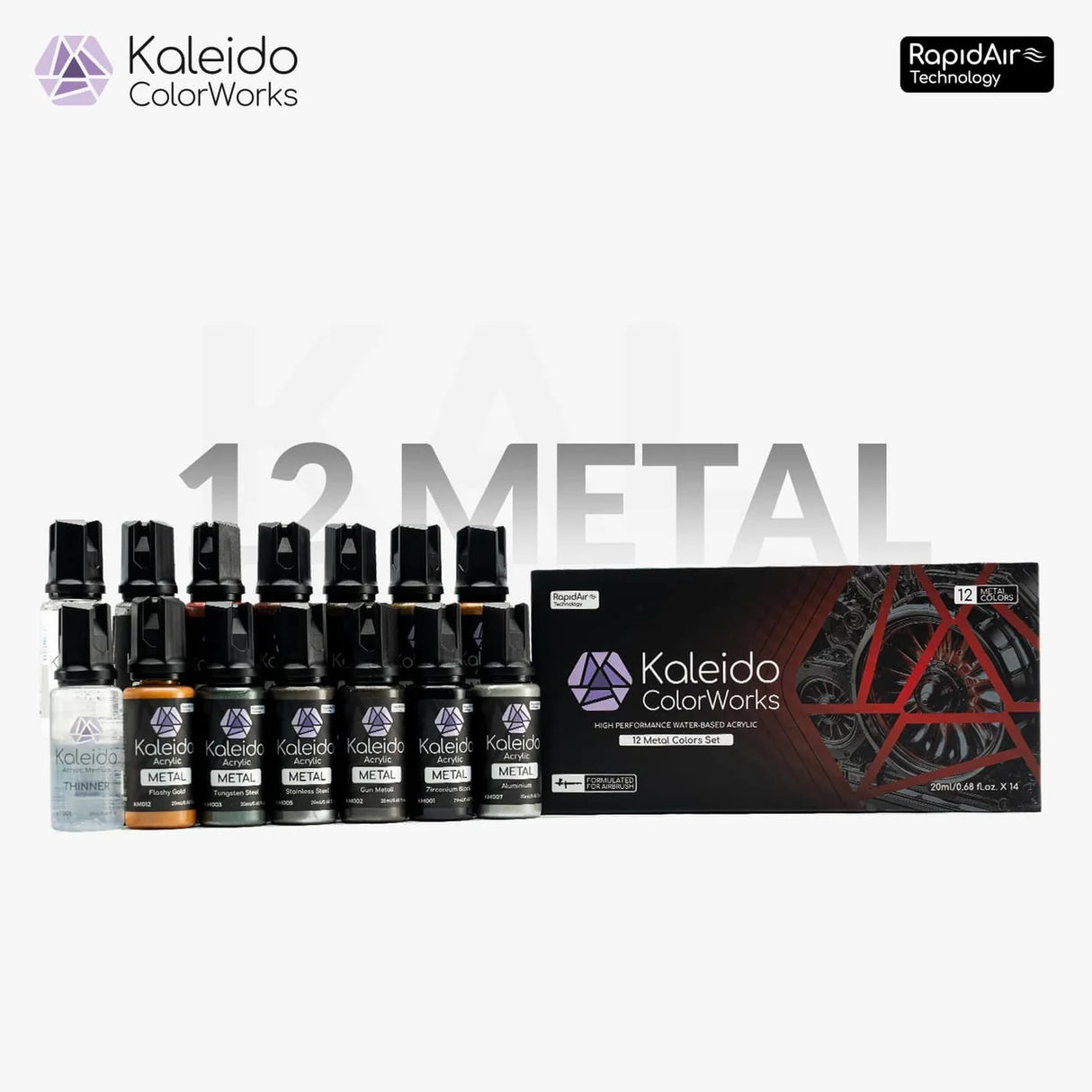 Gaahleri Kaleido ColorWorks 12 Metal Colors Set