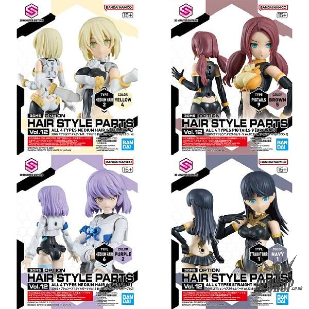 30MS Optional Hairstyle Parts Vol.12 1Box (4pcs) Scale Model Kits