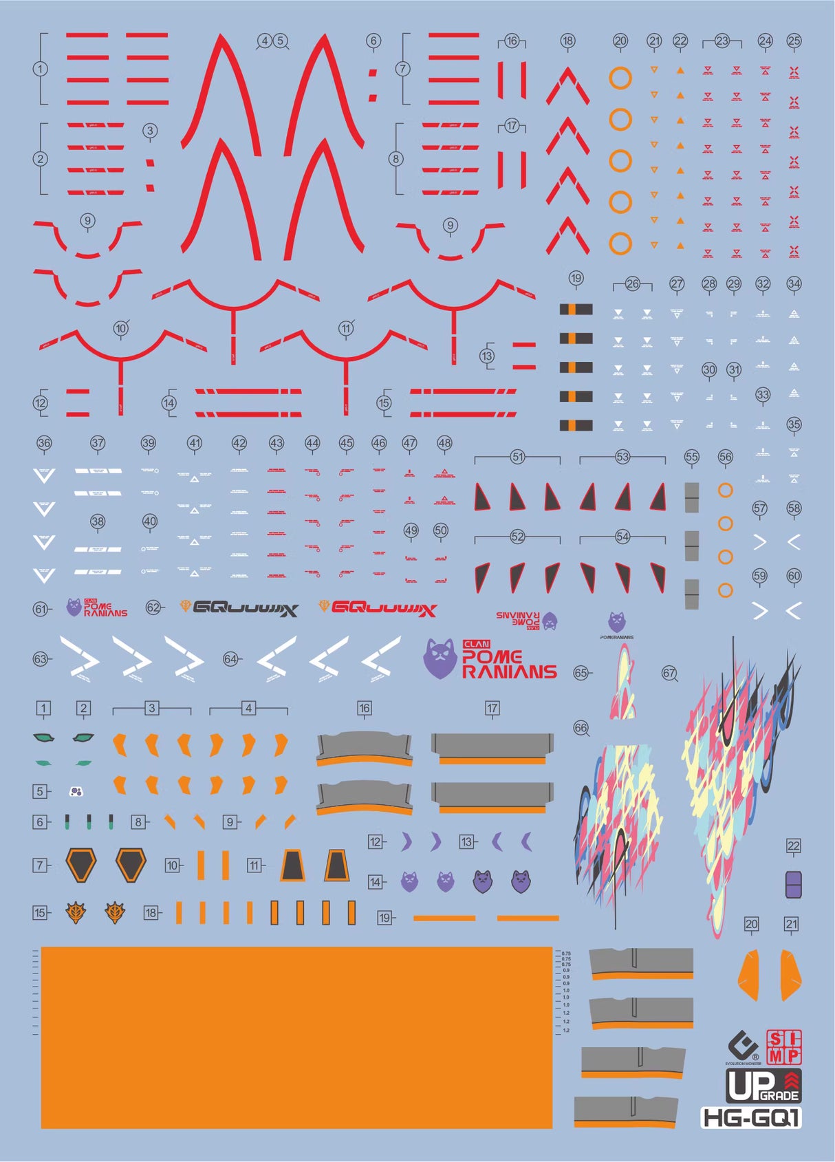 EVO - E-HG GQ-1 (UV) HG GQuuuuuuX Evolution Studio Decals