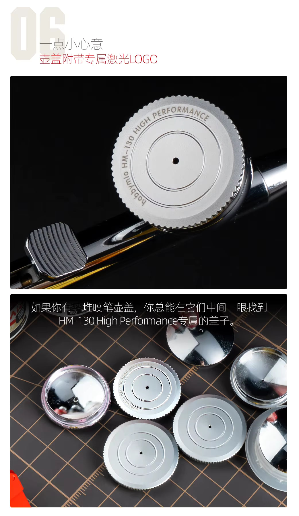 HobbyMio HM-130HP High Performance Airbrush with 0.3MM Quick Disassembly Nozzle