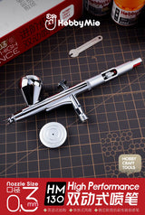 HobbyMio HM-130HP High Performance Airbrush with 0.3MM Quick Disassembly Nozzle