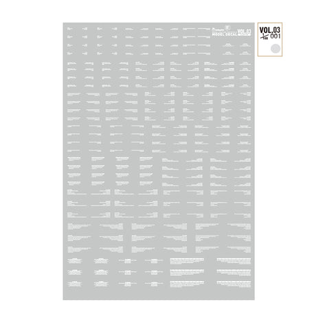 HobbyMio VOL.03 Model Decals Horizontal Text Universal For Sci-fi Mechas With UV Options