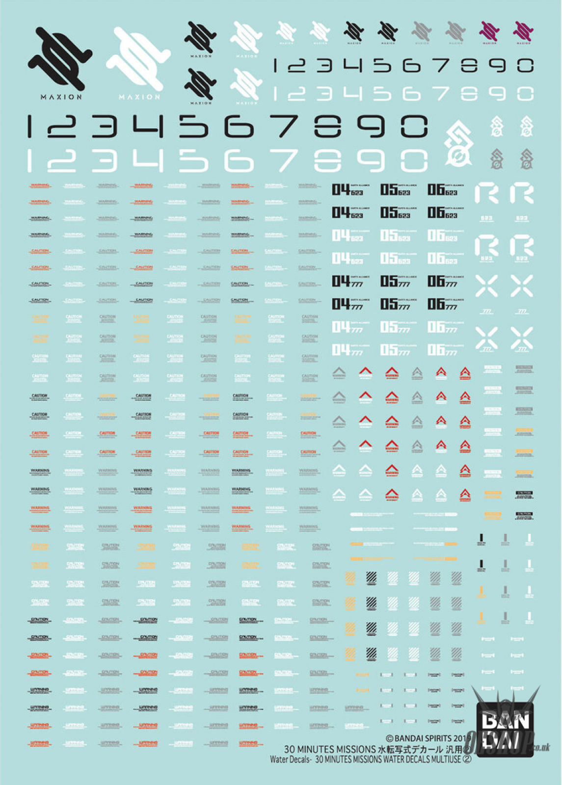 Bandai 1/144 30MM Water Transfer Decal General Purpose 2 Vol.2 Decals
