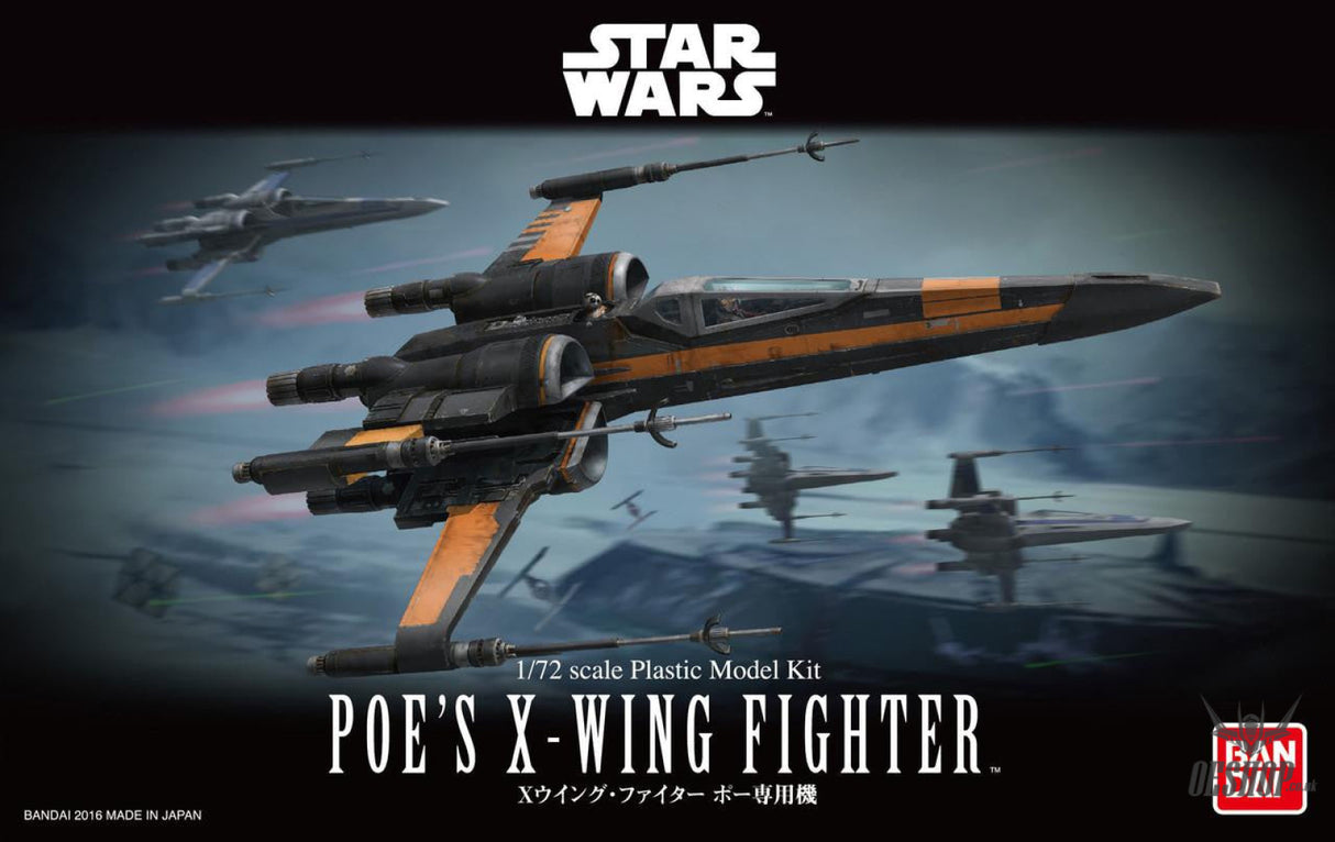 Bandai 1/72 Star Wars Poe X-Wing Fighter - Scale Model Kits