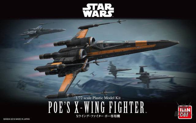 Bandai 1/72 Star Wars Poe X-Wing Fighter - Scale Model Kits