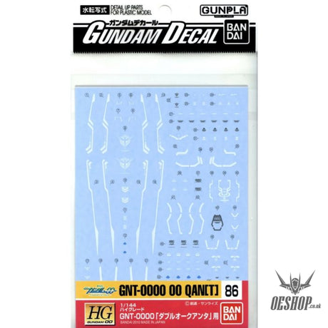 Bandai Gundam Decal GD-86 1/144 HG Gundam 00 GNT-0000 00 QAN [T] Decal Decals