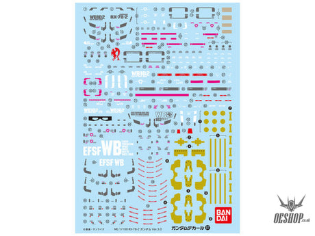 Bandai Gundam Decal GD-97 1/100 MG Gundam Ver.3.0 Decal Decals