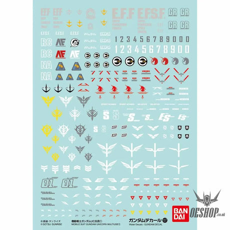 Bandai Gundam Decal No.107 Mobile Suit Gundam UC 1 - Decals