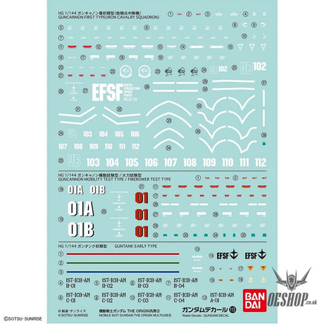 Gundam Decal No.113 Mobile Suit Gundam: The Origin General Purpose 2 Bandai Bandai 4.99 OEShop
