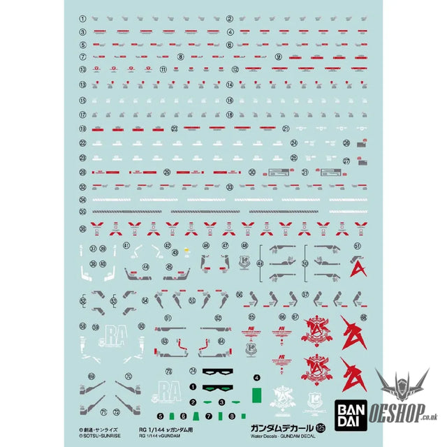 Bandai Gundam Decal No.125 Mobile Suit RG Nu Gundam - Decals