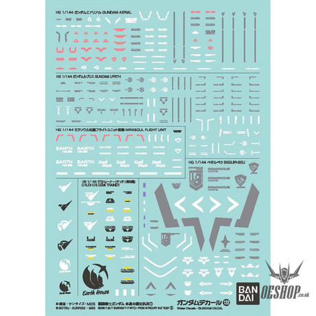 Bandai Gundam Decal No.133 Mobile Suit Gundam: The Witch from Mercury 1 Decals