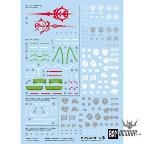 Bandai Gundam Decal No.140 Mobile Suit Gundam GQuuuuuuX General Purpose 2 Decals