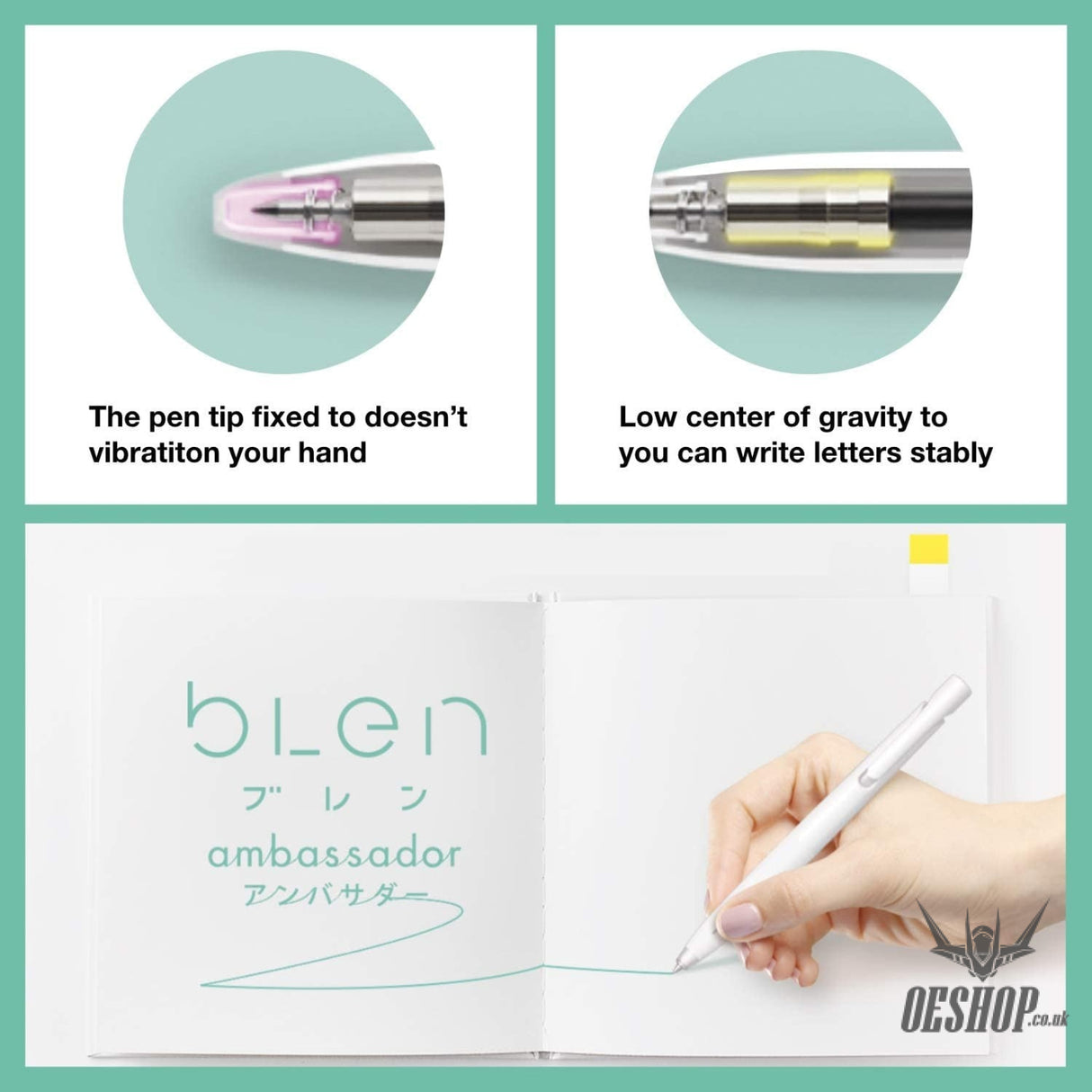 BLEN Stress Free Ballpoint pen 0.5mm White Barrel/Red Ink ZEBRA 1.99 OEShop