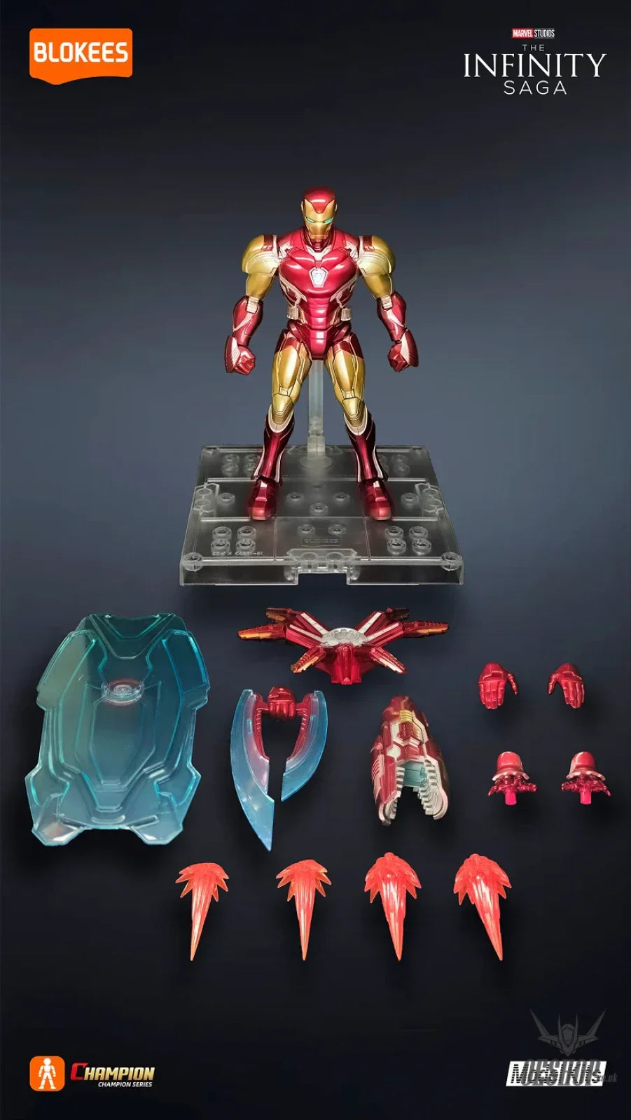 Blokees Marvel Infinity Saga Champion Class 01 Iron Man MK85 Model Kit 73920 - Scale Model Kits