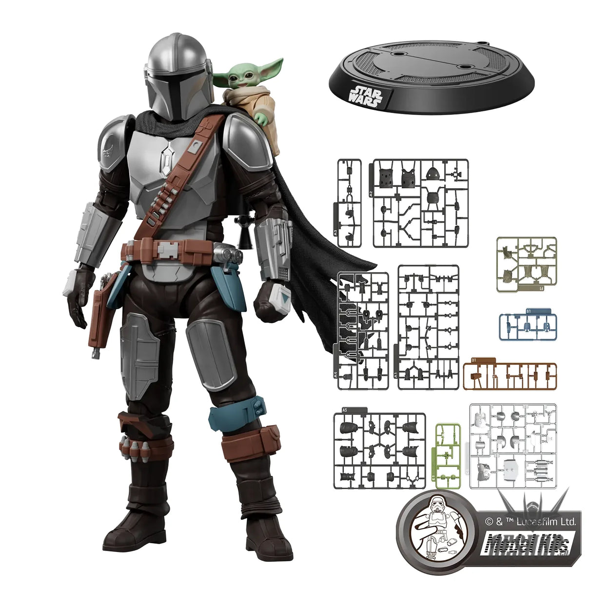 Blokees Star Wars Champion Class CC05 Din Djarin™ & Grogu™ Action Figure Model Kit 75805 - Scale Model Kits