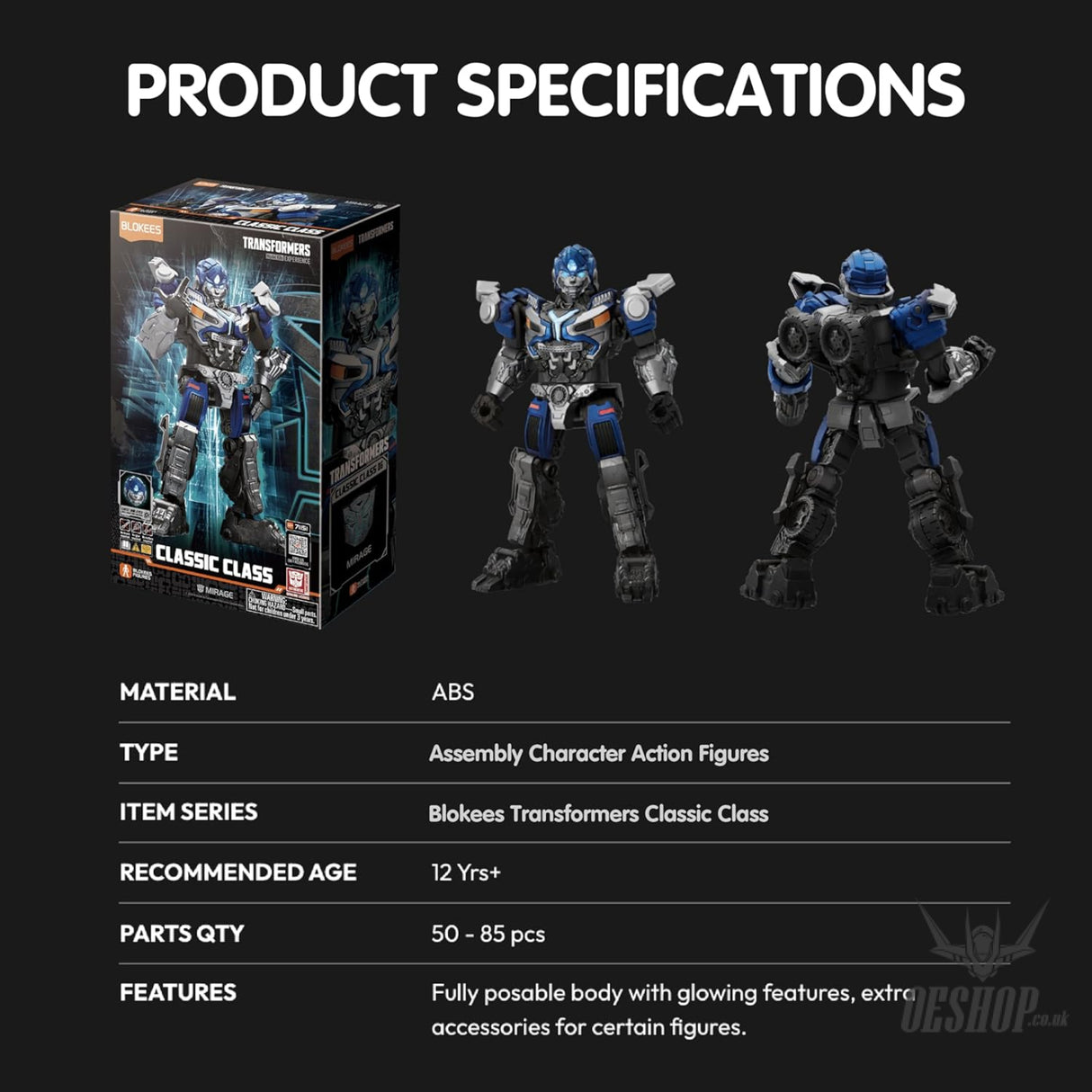 Blokees Transformers Classic Class 06 Mirage Action Figure Model Kit Scale Model Kits