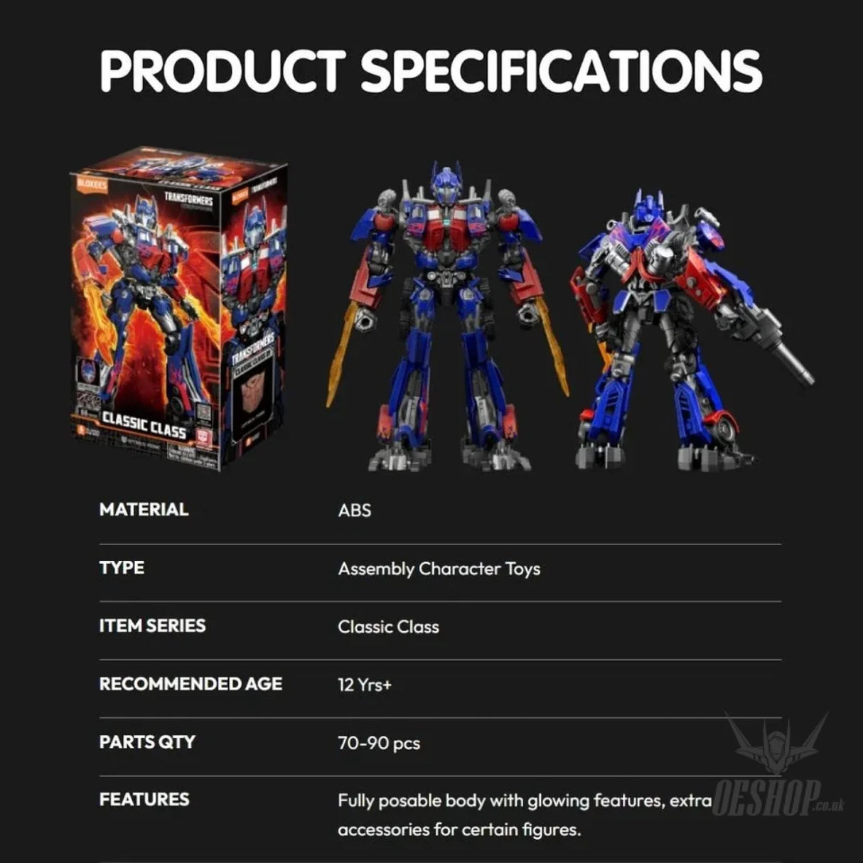 Blokees Transformers Classic Class 09 Optimus Prime Action Figure Model Kit Scale Model Kits