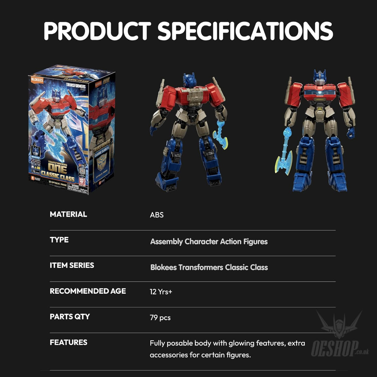 Blokees Transformers Classic Class 11 - Transformers Optimus Prime (ONE Movie) Action Figure Model Kit Scale Model Kits
