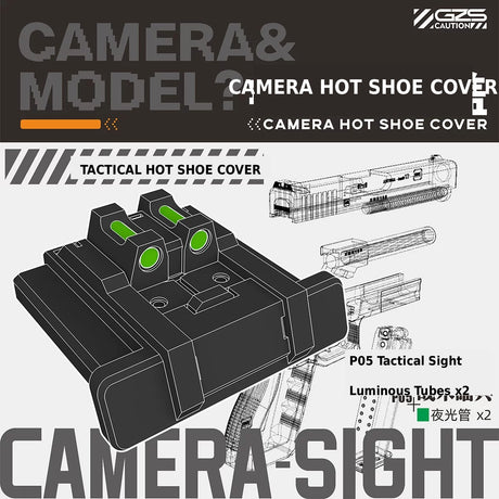 GZ Studio Modular Camera Hot Shoe Cover | Sci-Fi Tactical Style | Compatible with Sony, Nikon & Canon DSLR/Mirrorless Cameras