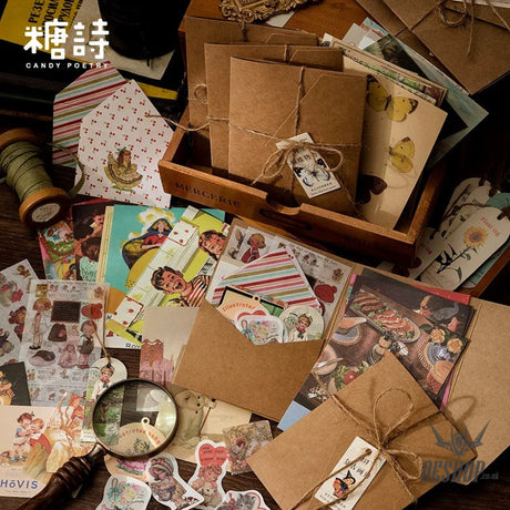 Candy Poetry Vintage Scrapbook (30 pieces) Sticker