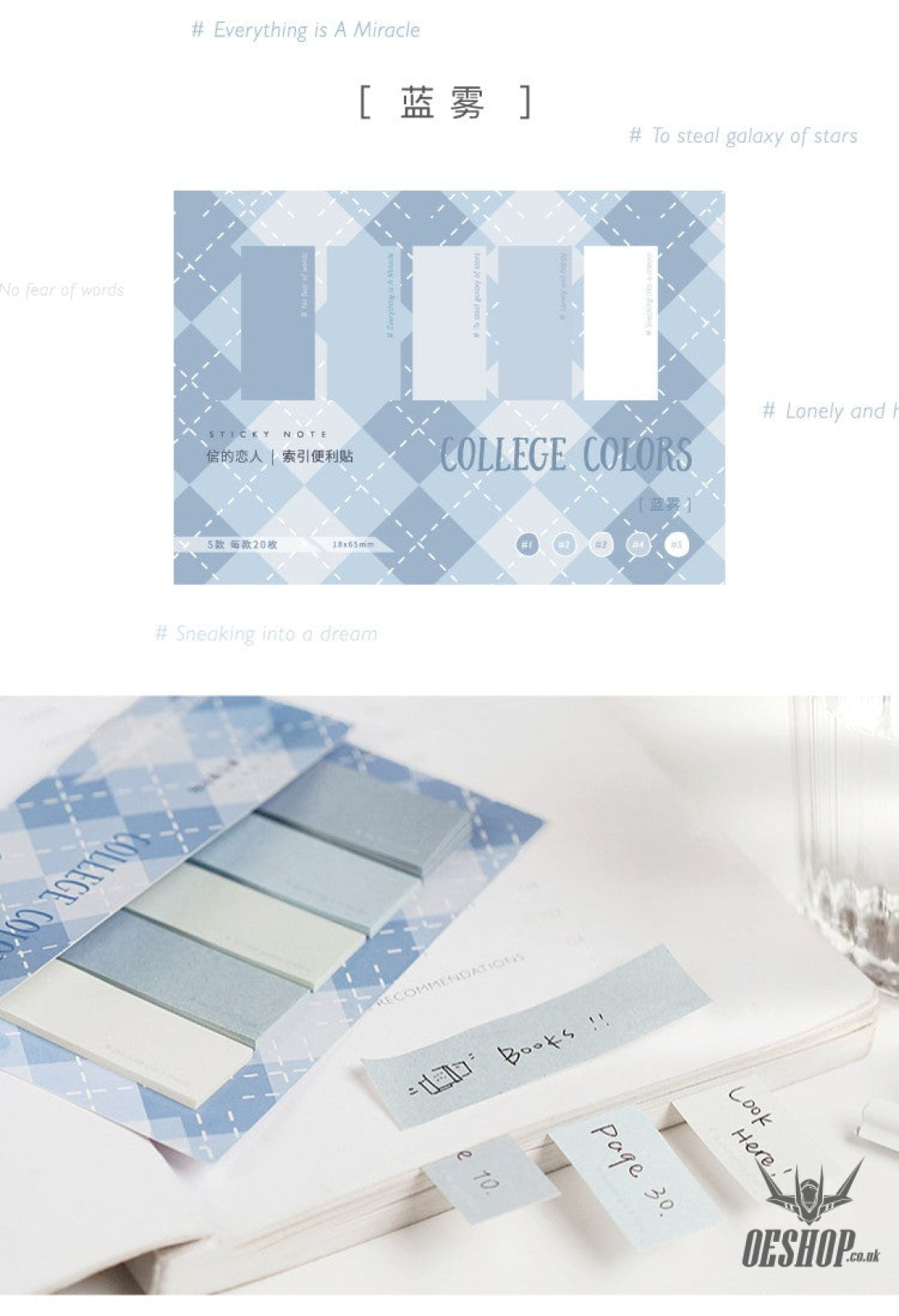 Card Lover Sticky Notes College Colors Index Set of 4 OEShop 3.99 OEShop