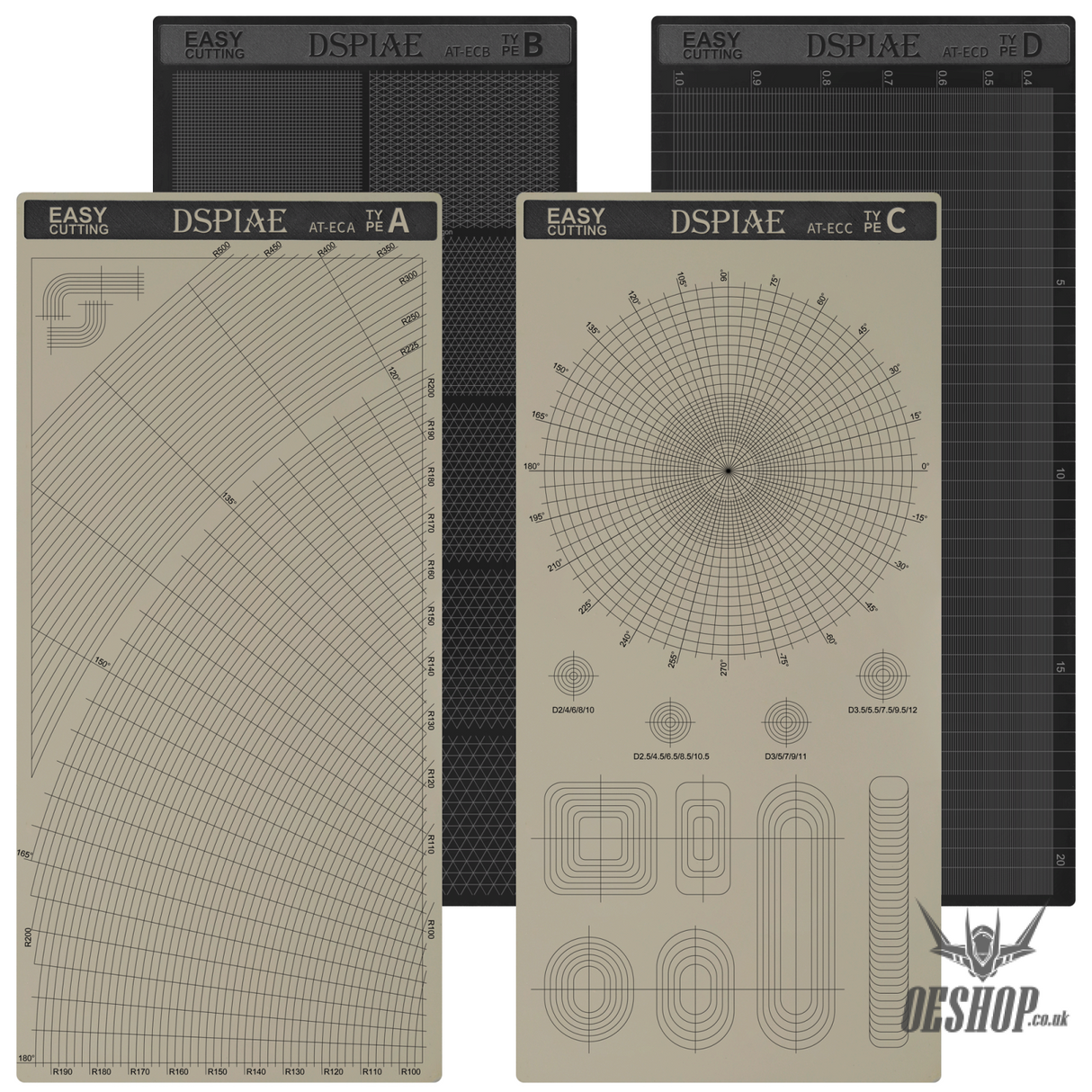 Dspiae At-Ec Masking Tape Cutting Mat (Concentric Circles)