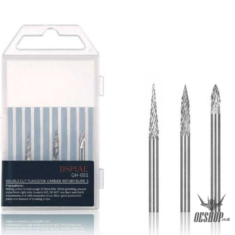 Dspiae Gh-001 Double Cut Tungsten Carbide Rotary Burr*3 For Es-P/at-Vhd