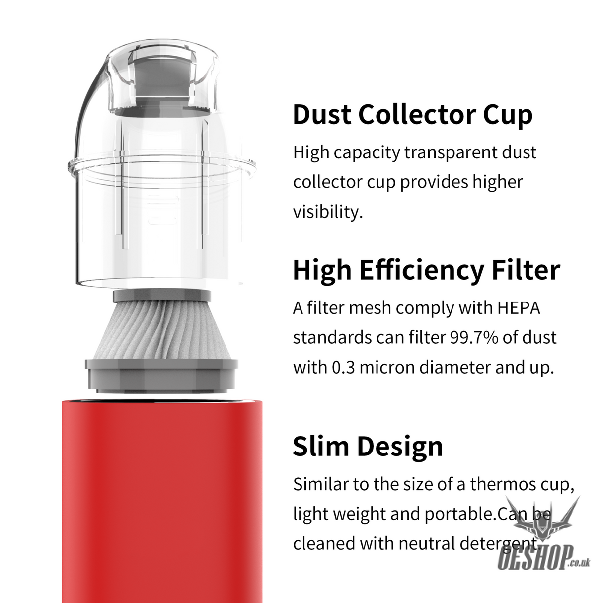 Dspiae Hc-V Hand-Held Cordless Vacuum Portable Wireless Vacu Cleaner