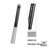 Dspiae Mk Mkm Eco Friendly Acrylic Soft Tipped Markers Mkm-02 Metallic Silver