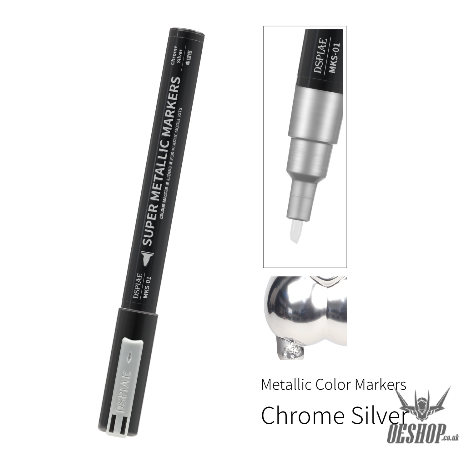 Dspiae Mks Super Metallic Color Marker Environment-Friendly Mks-01 Chrome Silver Markers