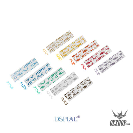 Dspiae Msp 180-2500 Pre-Cut Self Adhesive Sandpaper 10Pcs