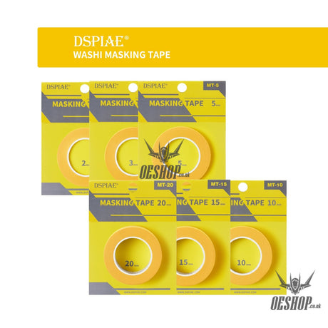 DSPIAE MT Washi Masking Tape 18M 2-20mm MT Washi Masking Tape (Set of 6) Masking