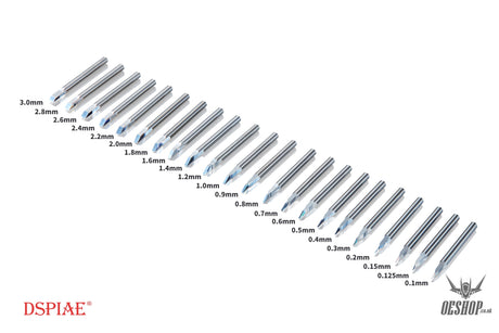 Dspiae Pb 0.1Mm~3.0Mm Tungsten Steel Push Broach (Chisel) Shank Dia: 3.175Mm