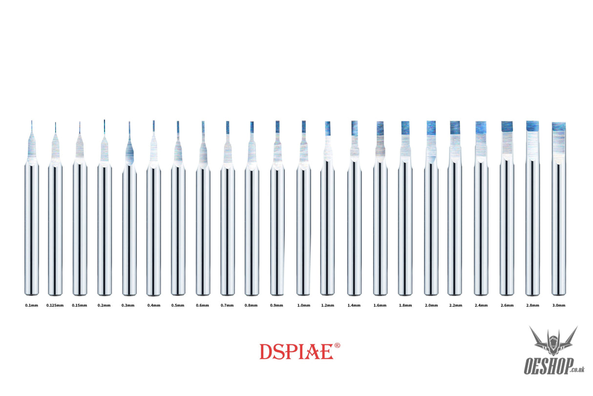 Dspiae Pb 0.1Mm~3.0Mm Tungsten Steel Push Broach (Chisel) Shank Dia: 3.175Mm