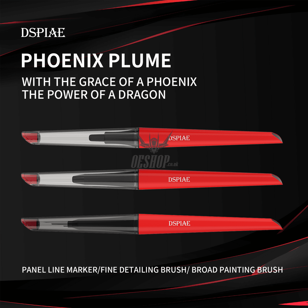 Dspiae Pt-Pl/Pt-Fb/Pt-Tb Phoenix Plume Panel Line Marker Handle/Fine Detailing Brush Handle/Broad