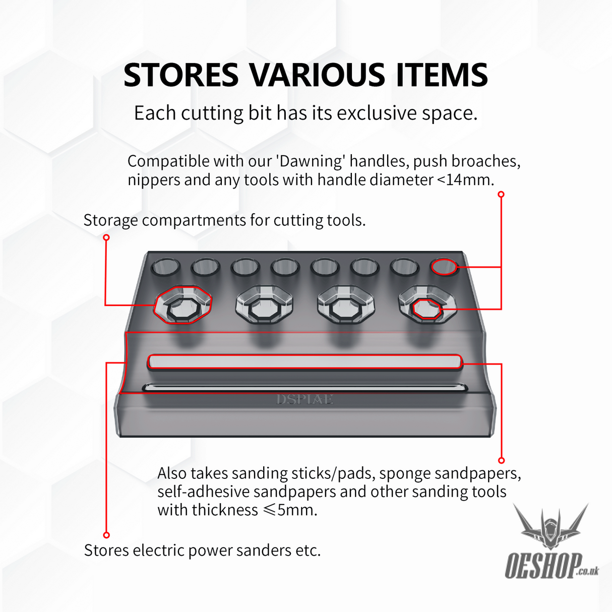 Dspiae Pt-R/Pt-Pr Tool Stand/ Cutting Bits Storage Compartment