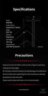 DSPIAE SST-01 Stainless steel T Ruler DSPIAE 5.99 OEShop