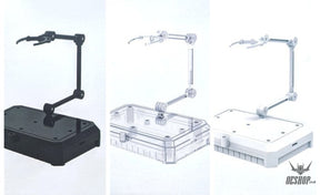 DSPIAE UMS-01 General Purpose Model Display Stand UMS-01 (Write + Black + Clear) (Set Of 3) Model Kits Accessories