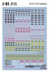 Evo 1/100 Monster Series Ultra High Definition Universal General Decals Evolution Studio J01 -