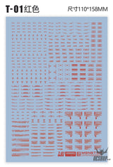Evo 1/100 Monster Series Ultra High Definition Universal General Decals Evolution Studio T01 - Red