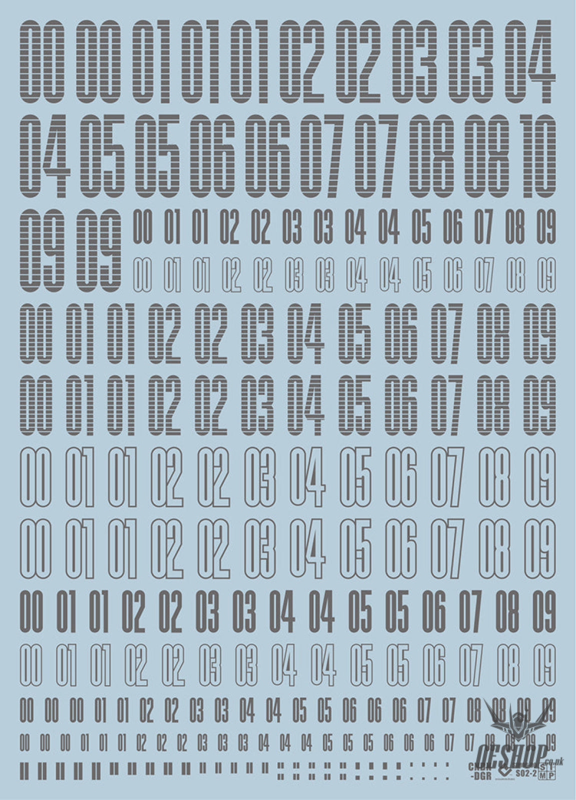 Evo - Cnda Cndn Letters Numbers Evolution Studio Decals Cndn-G (Dark Gray)