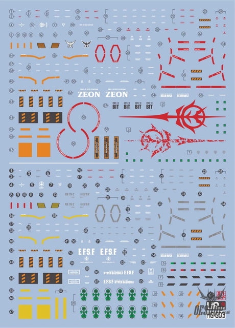 EVO - E-HG GQ-3 (UV) HG GQuuuuuuX Red Gundam & White Gundam Evolution Studio Decals - Decals
