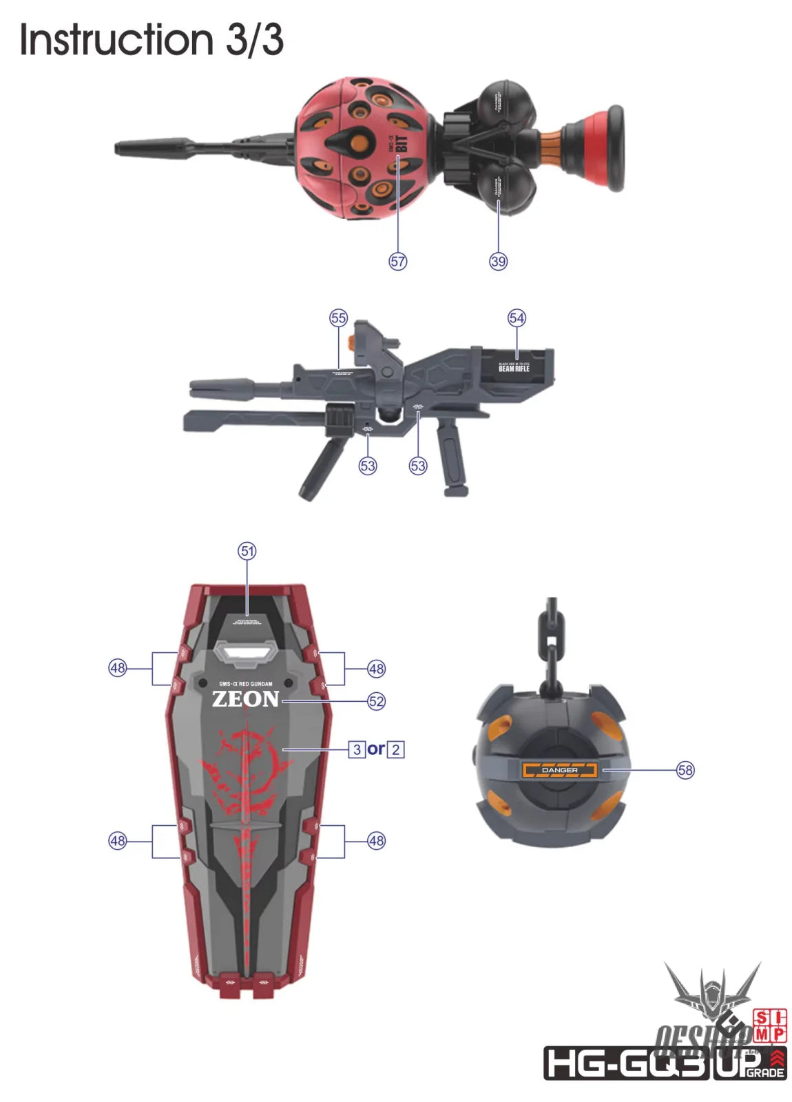 EVO - E-HG GQ-3 (UV) HG GQuuuuuuX Red Gundam & White Gundam Evolution Studio Decals - Decals