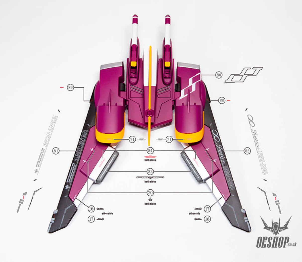 Evo - E-Hg231 (Uv) Hg Infinite Justice Gundam Evolution Studio Decals