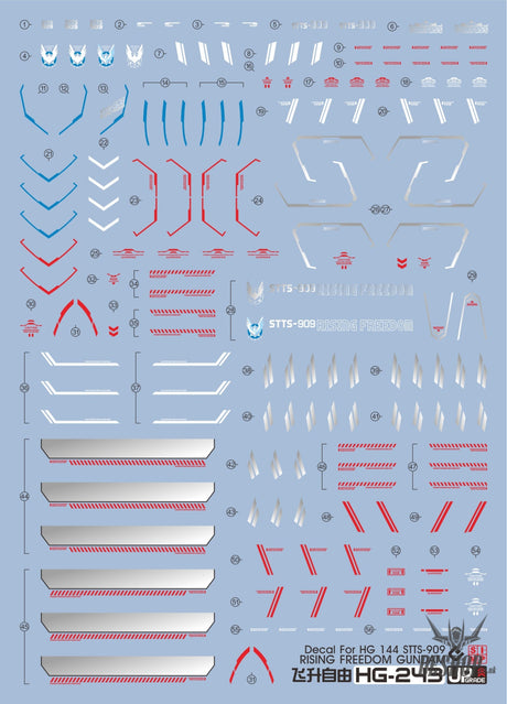 EVO - E-HG243 (UV) HG Rising Freedom Gundam Evolution Studio Decal Decals